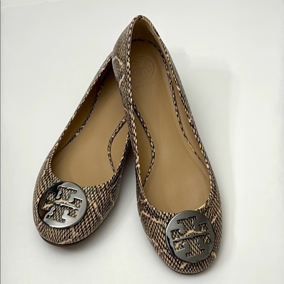 Tory Burch Phyton Embossed Reva Ballet Flats Size 9 1/2 M - Picture 3 of 13